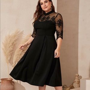 SHEIN PLUS LACE FIT & FLARE DRESS